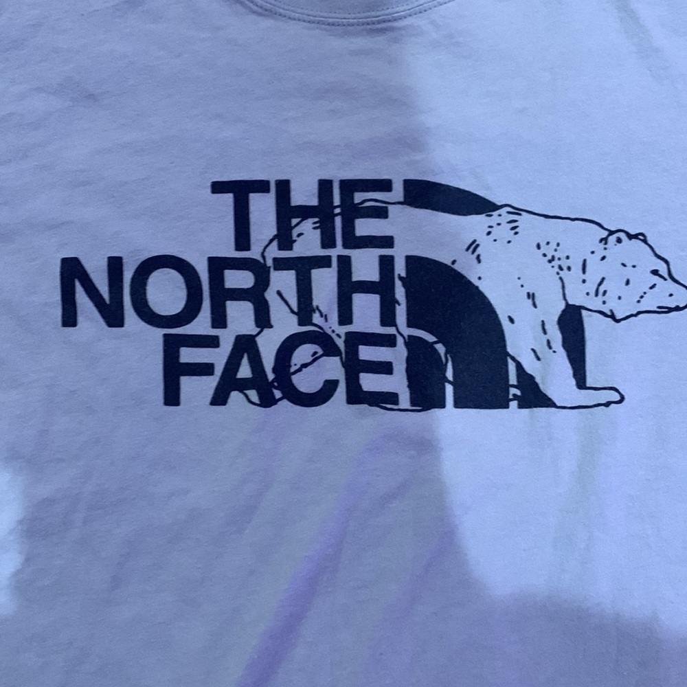 North face, light blue, medium, large logo on front, T-shirt - Picture 3 of 3
